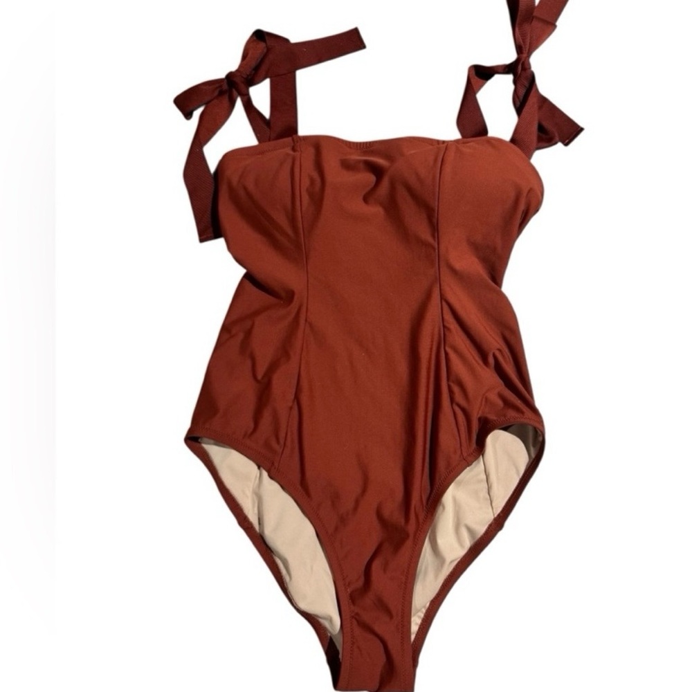 J. Crew NWT Rust Tie-Strap One-Piece Swimsuit